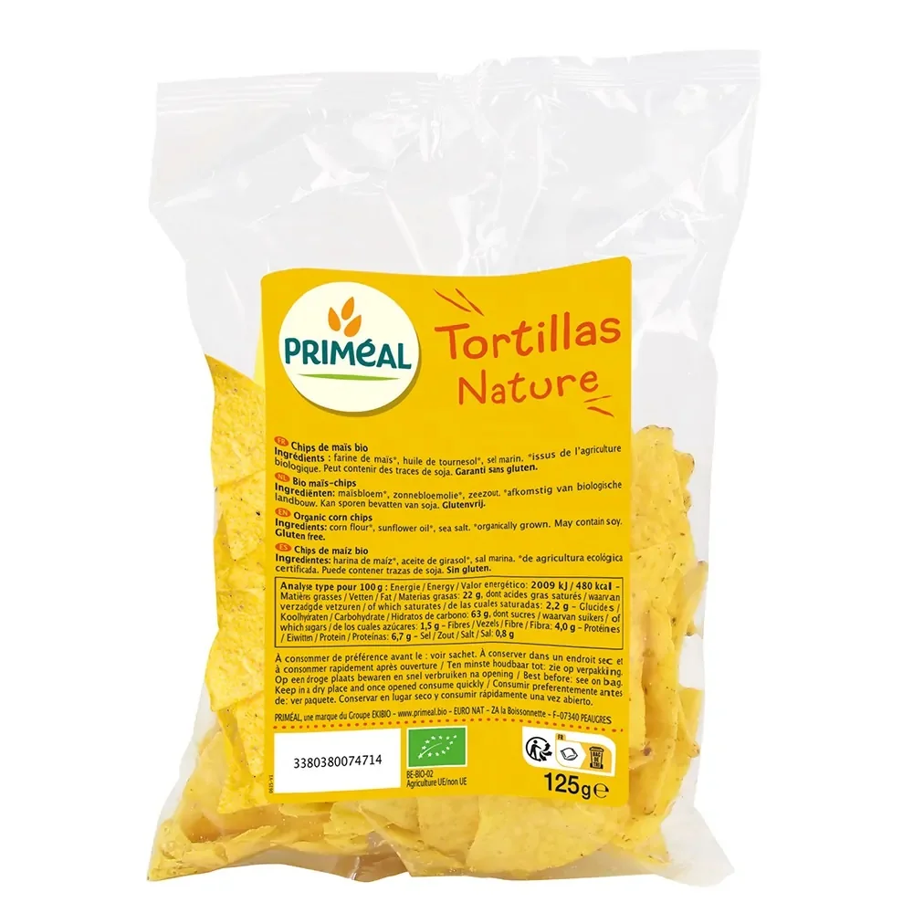 Chipsuri tortila eco nature fara gluten, 125g, Primeal