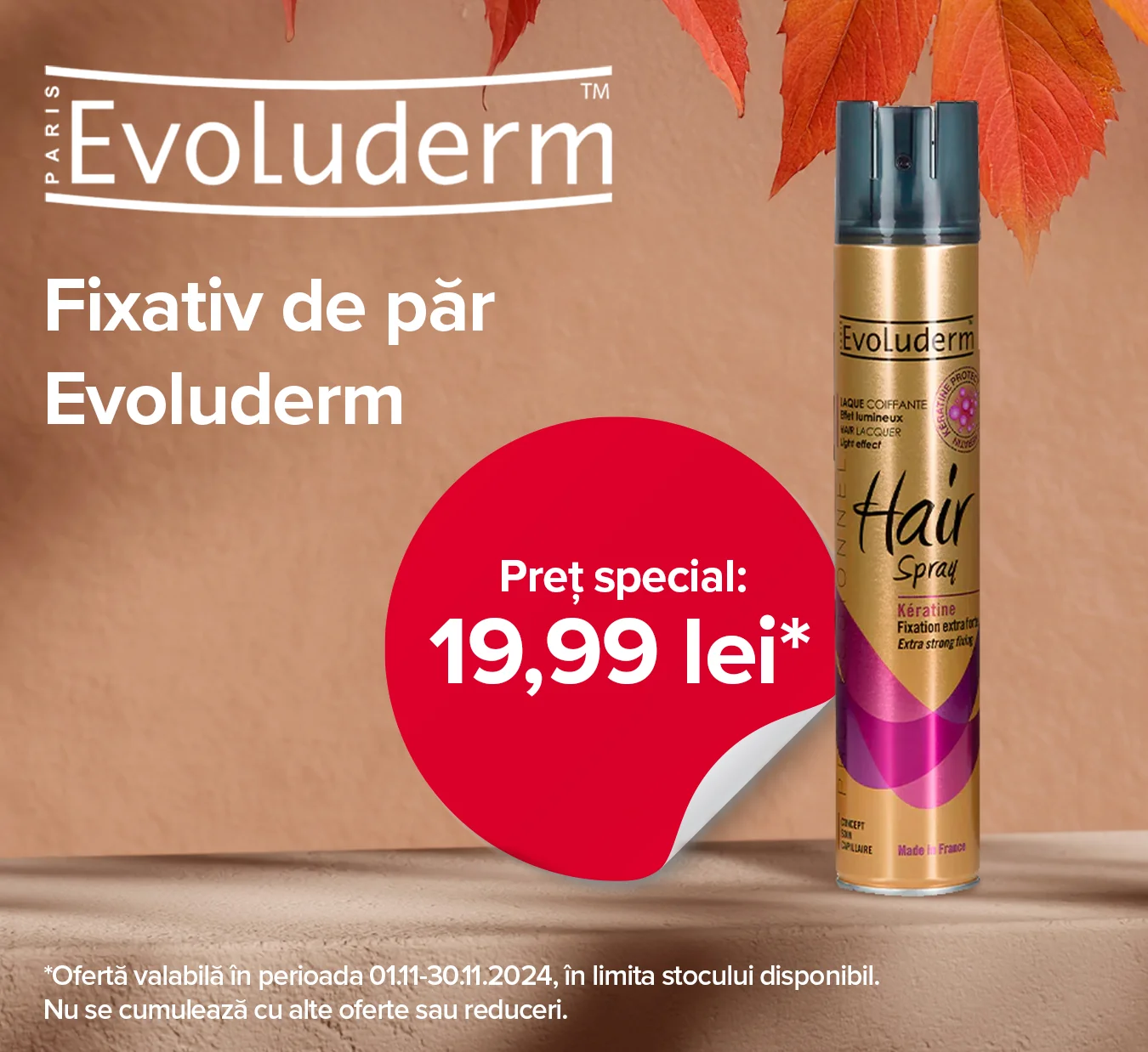 Ofertele lunii noiembrie 2024 evoluderm spray de par