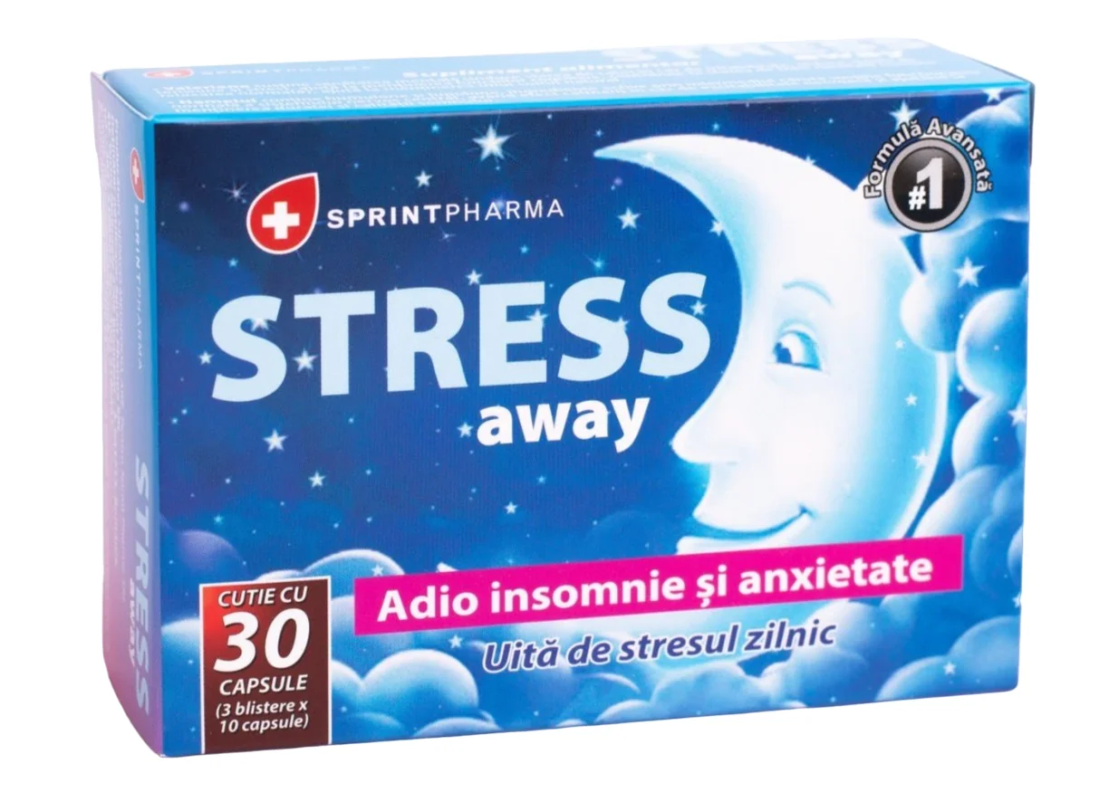 Supliment alimentar pentru tulburari de somn Stress Away, 30 capsule, Sprint Pharma