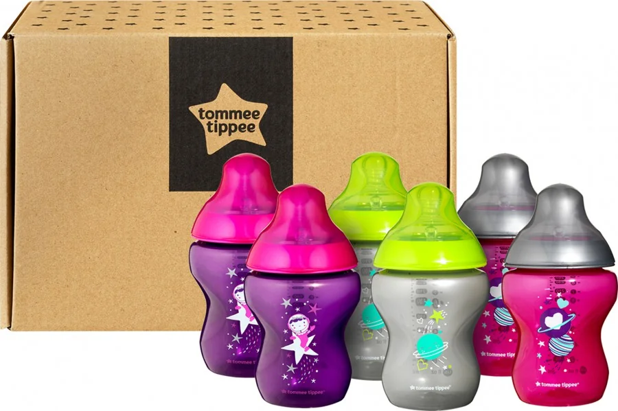 Set 6 biberoane ONL fetite haioase +0 luni Multicolor, 260ml, Tommee Tippee