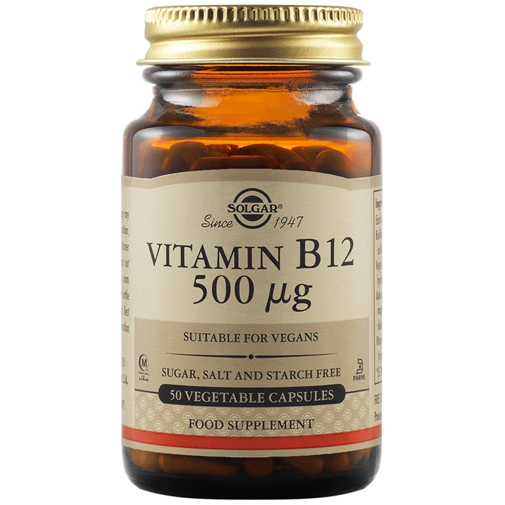 Vitamina B12 500mg, 50 capsule vegetale, Solgar