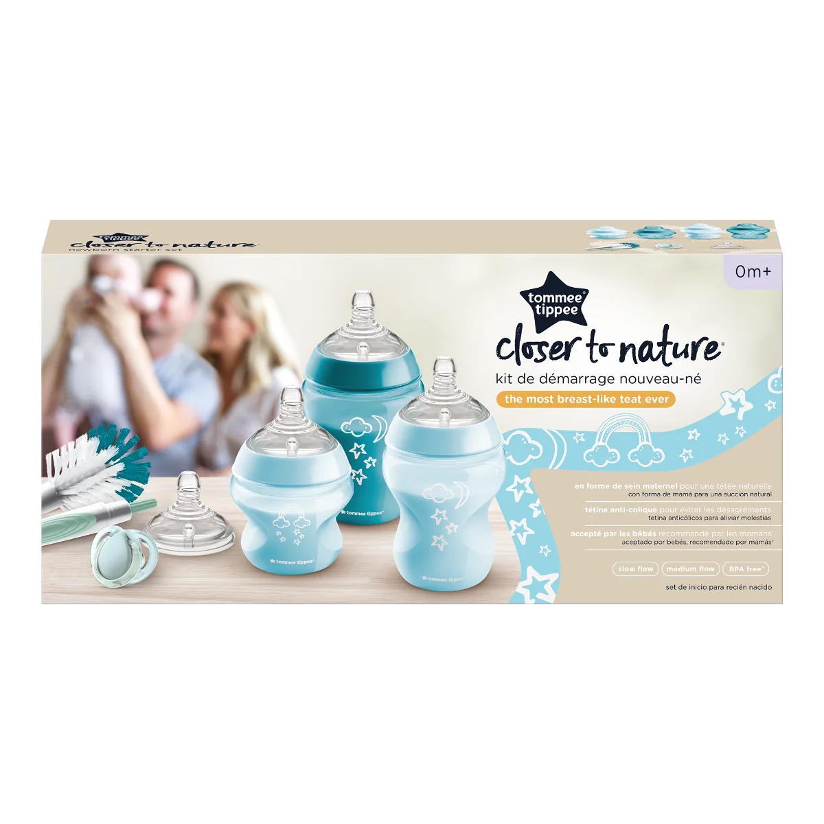 Set de pornire biberoane nou-nascut pentru +0 luni Closer to Nature Albastru, Tomme Tippee 