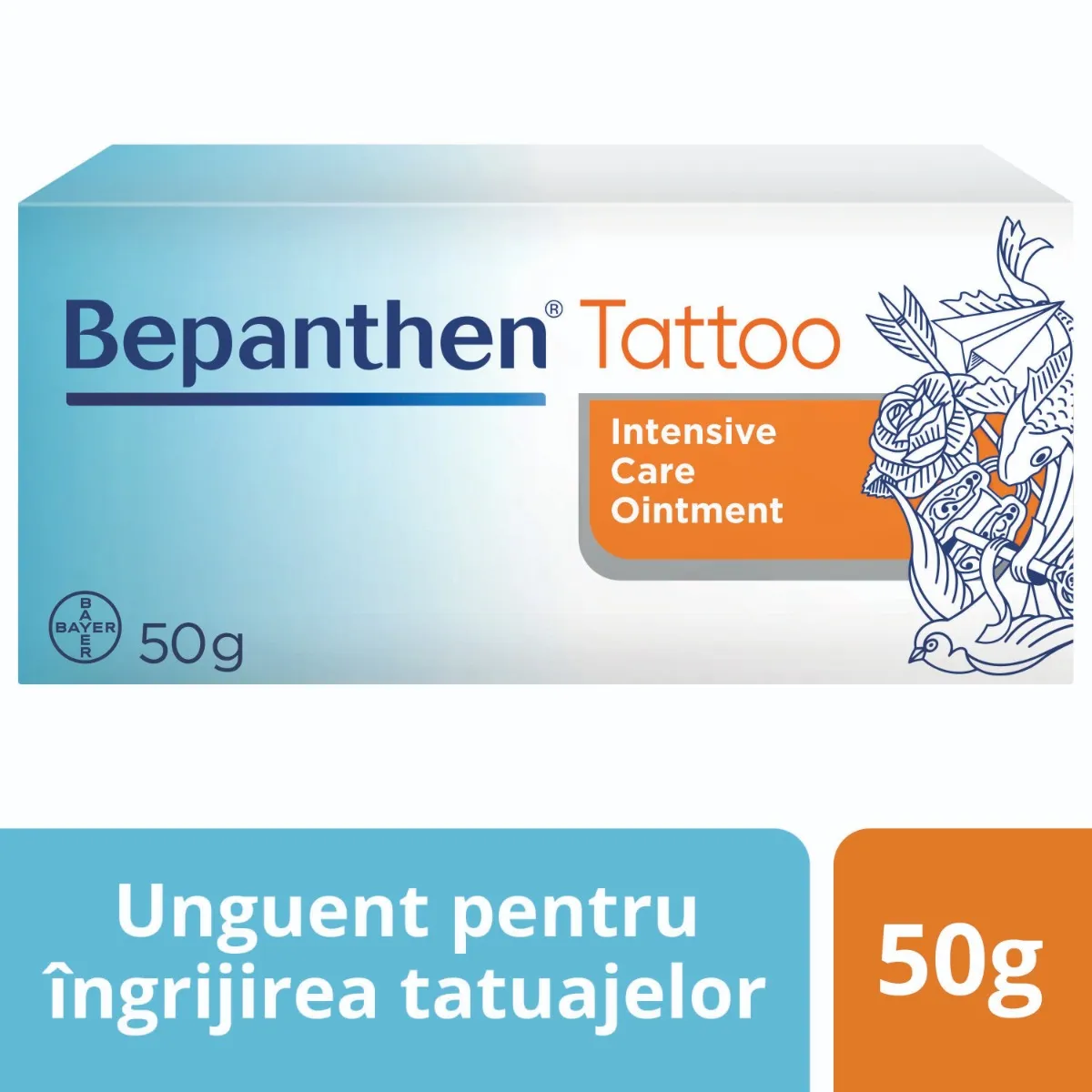 Unguent pentru ingrijirea tatuajelor Bepanthen Tattoo, 50g, Bayer 