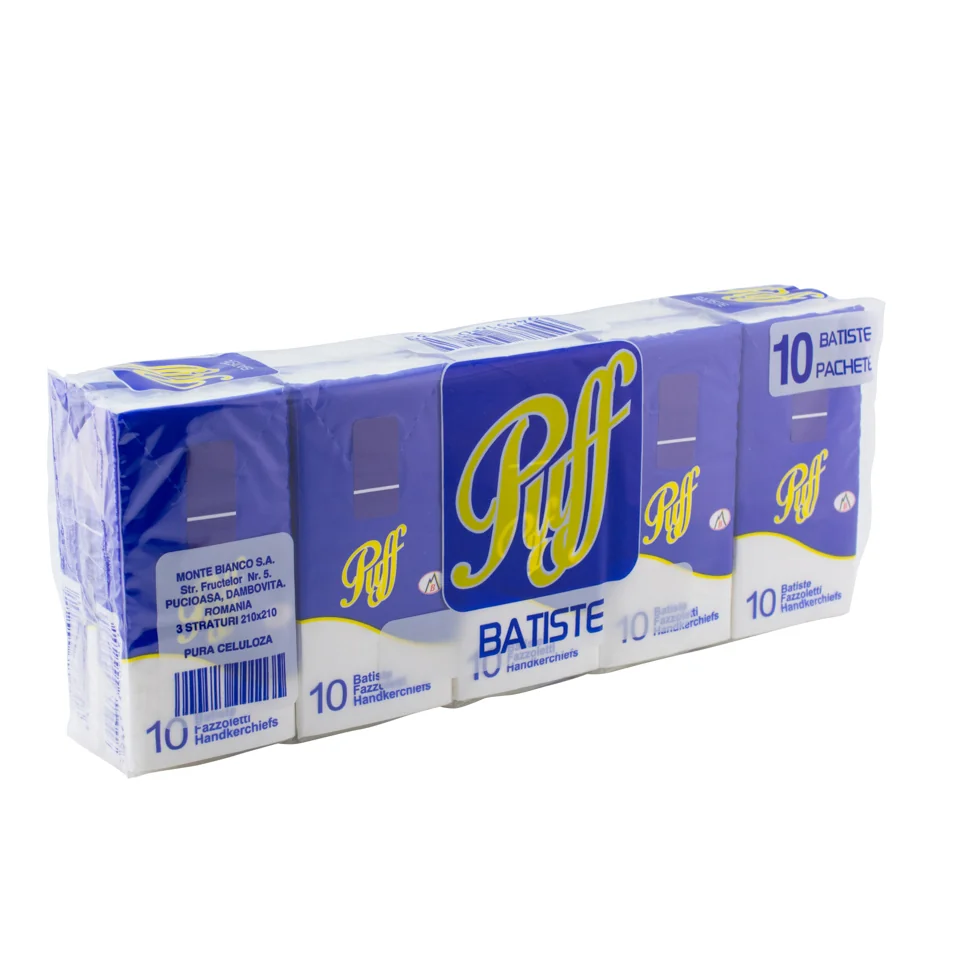 Batiste nazale cu 3 straturi, 10 bucati, Puff