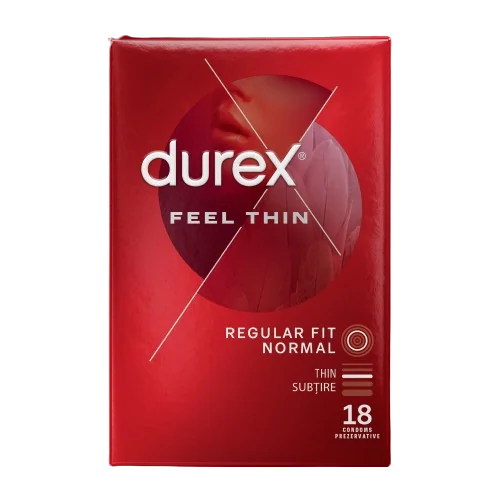 Prezervative Feel Thin, 18 bucati, Durex 