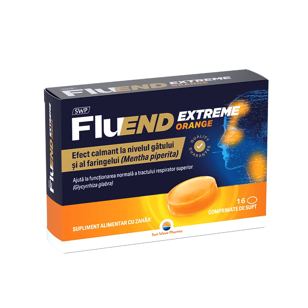 Fluend Extreme cu aroma de portocala, 16 comprimate, Sun Wave Pharma