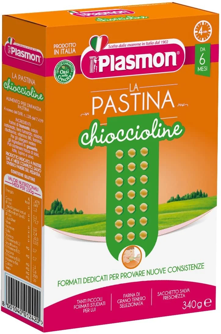 Paste Chioccioline in forma de melcisori 6 luni+, 340g, Plasmon