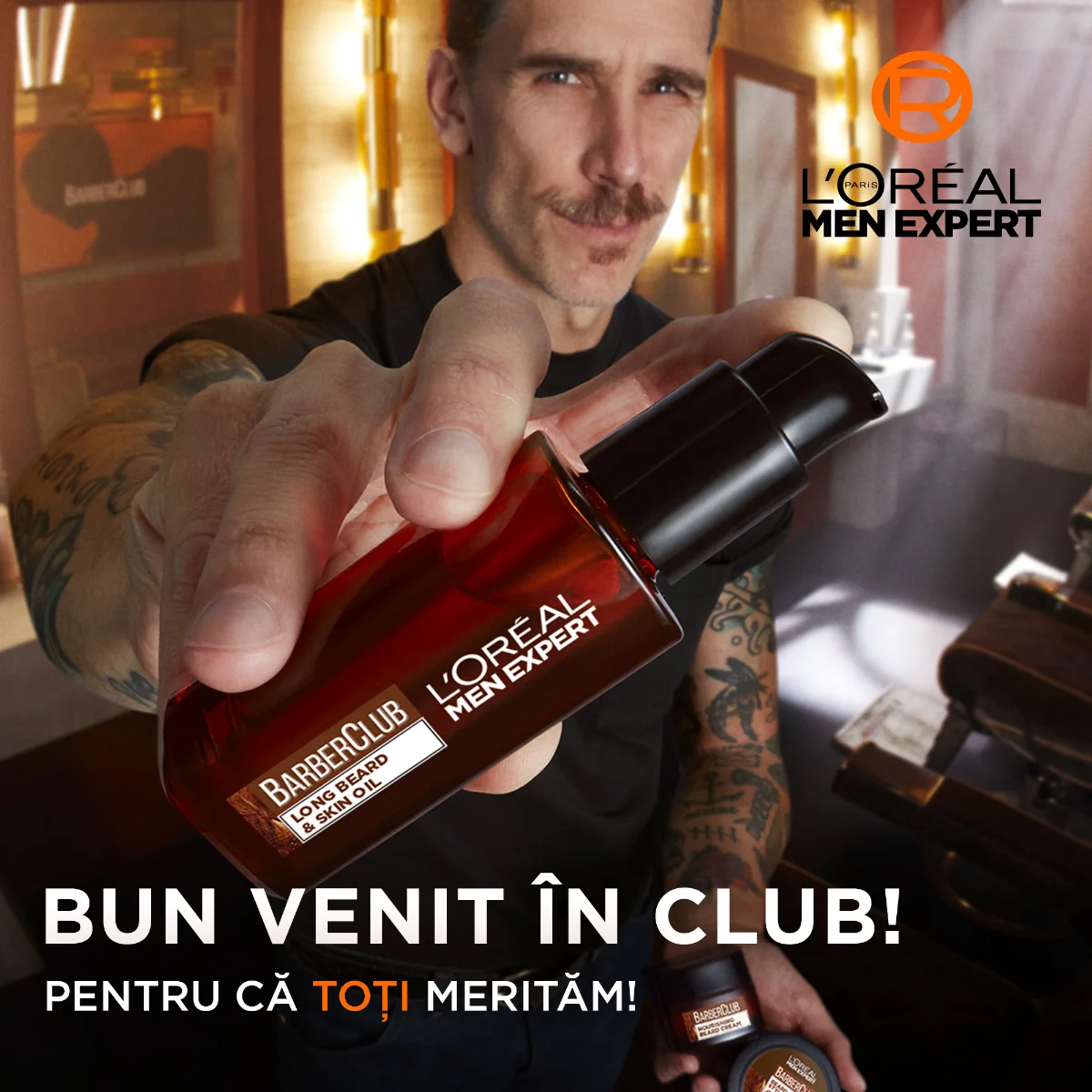 Ulei pentru barba si ten Men Expert Barber Club, 30ml, L'oreal Paris 