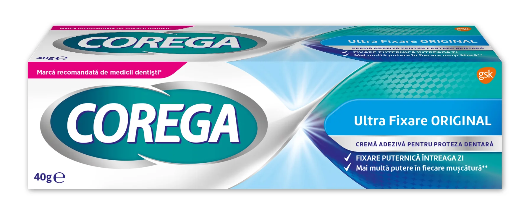 Crema adeziva pentru proteza Ultra fixare, 40g, Corega