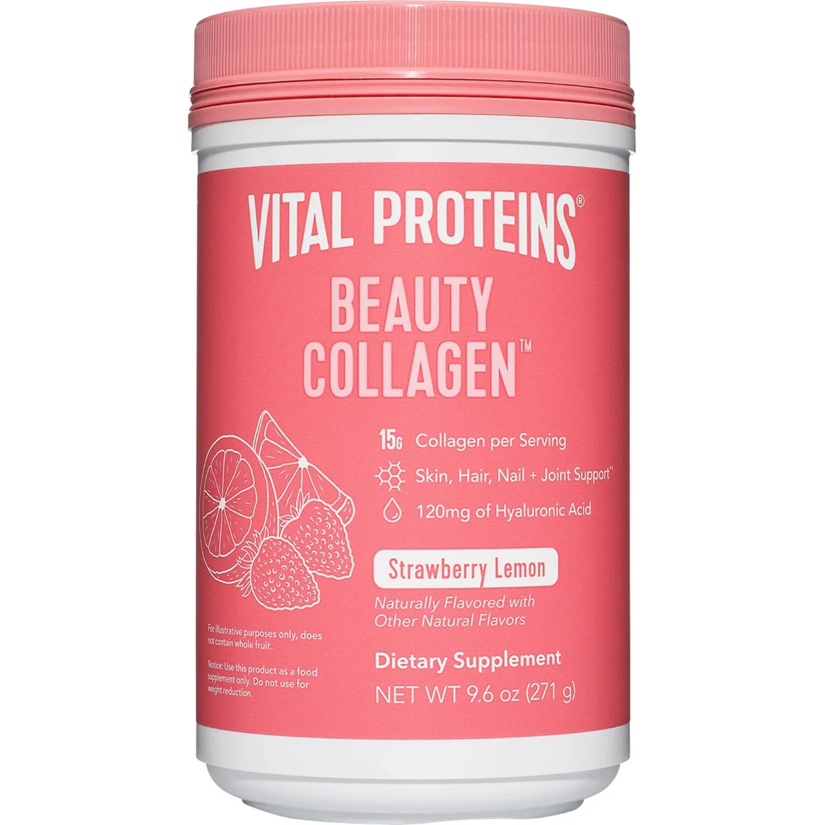 Colagen cu aroma de capsuni si lamaie Beauty Collagen, 325g, Vital Proteins