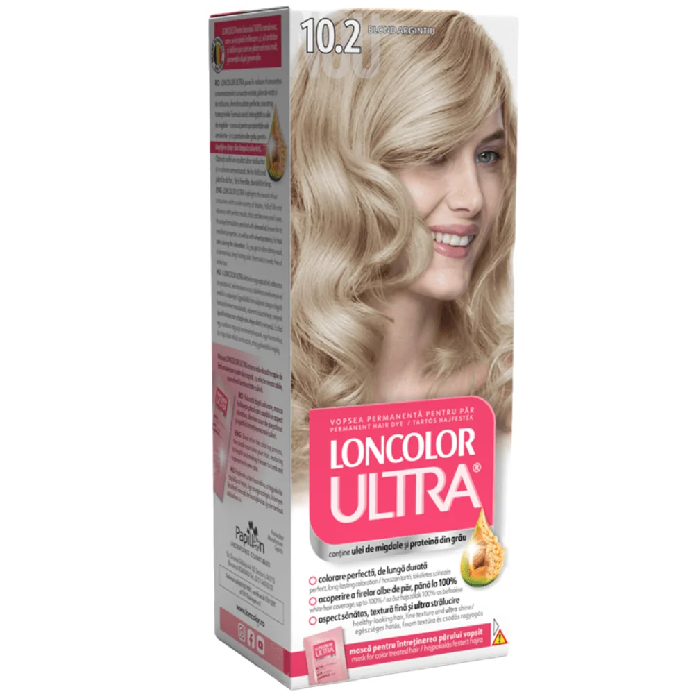 Vopsea de par permanenta Ultra Nr. 10.2, 110ml, Loncolor