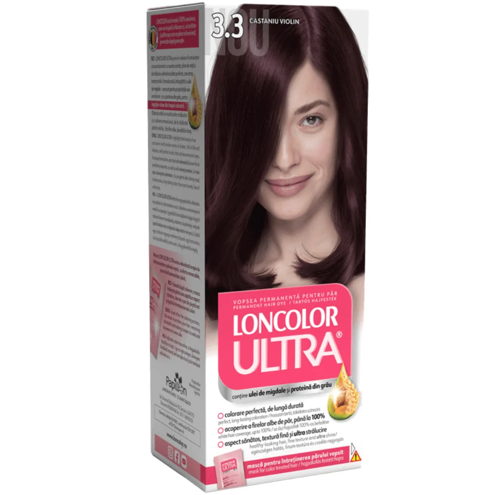 Vopsea de par permanenta Ultra Nr. 3.3, 110ml, Loncolor