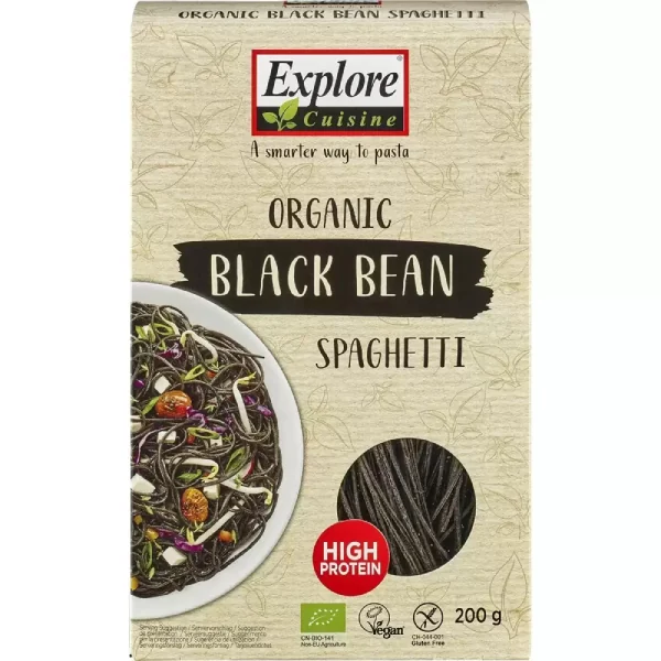 Spaghete proteice din soia neagra fara gluten ecologice, 200g, Explore Cuisine 