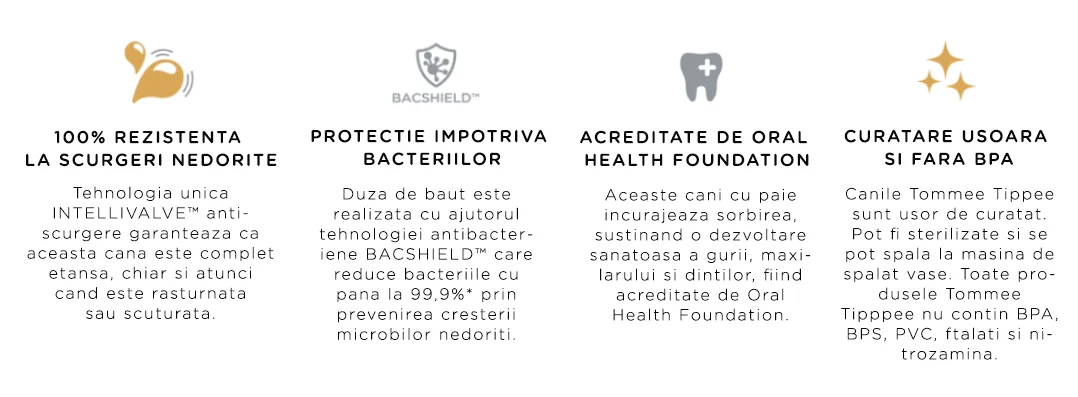 Cana cu pai si protectie Bacshield™ pentru +6 luni Verde, 300ml, Tommee Tippee 