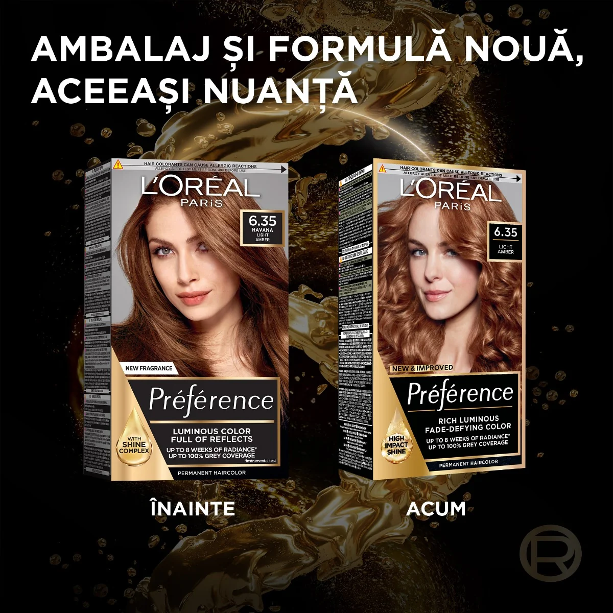 Vopsea de par permanenta cu amoniac Preference 6.35 Havana, 174ml, L'Oreal Paris 