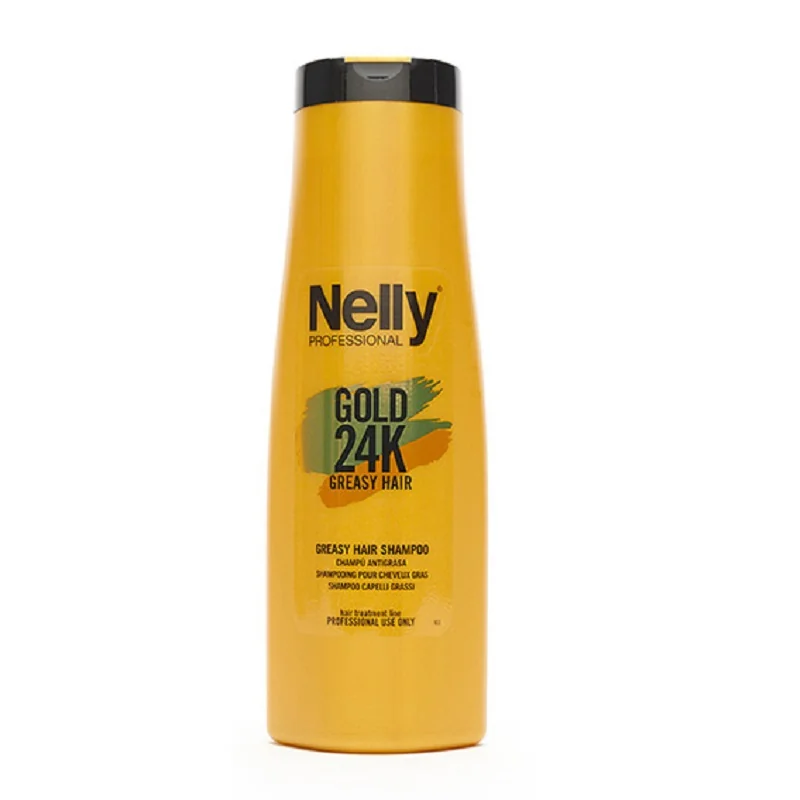 Sampon pentru par gras Gold 24K, 400ml, Nelly Professional