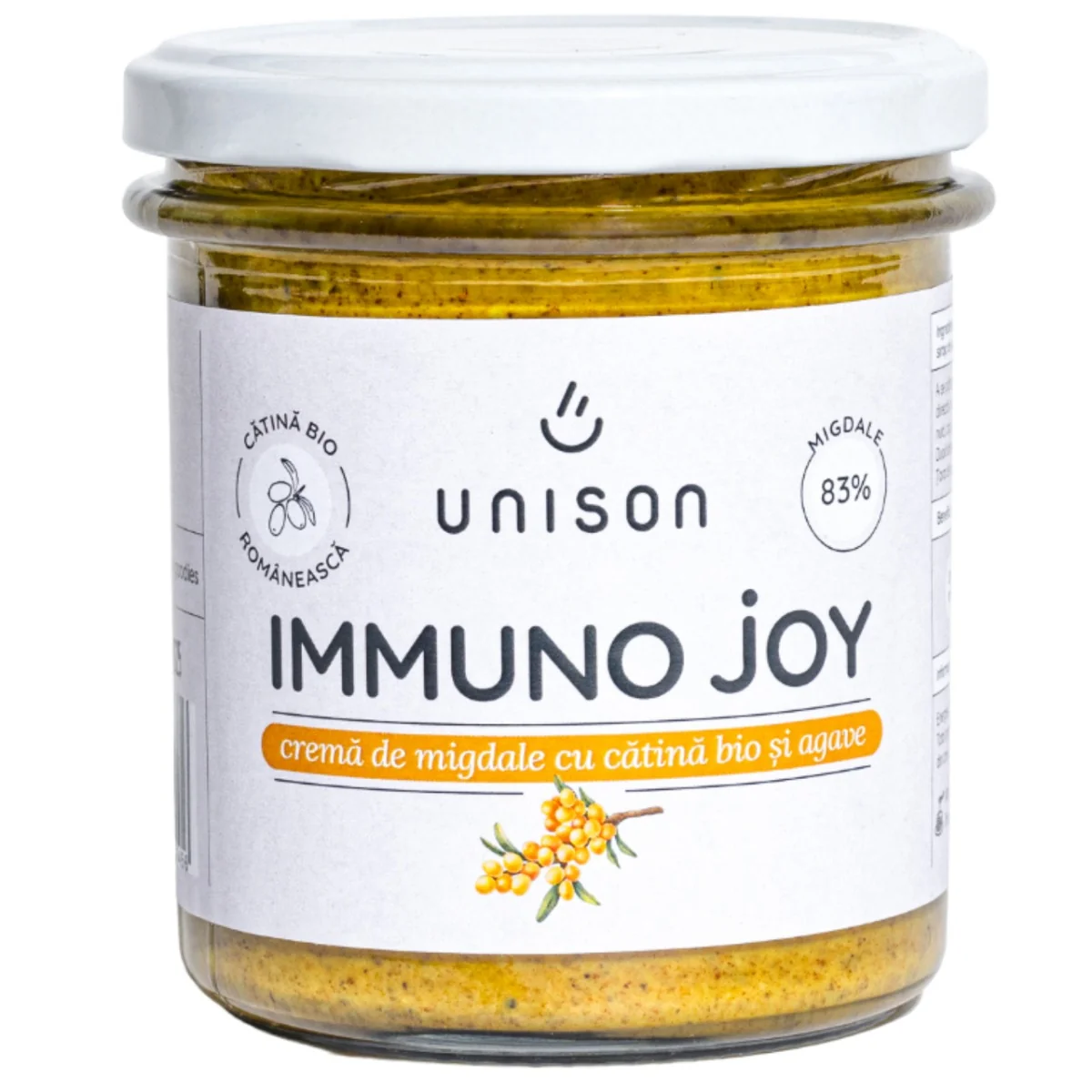 Crema de migdale cu agave si catina Bio Immuno Joy, 300g, Unison