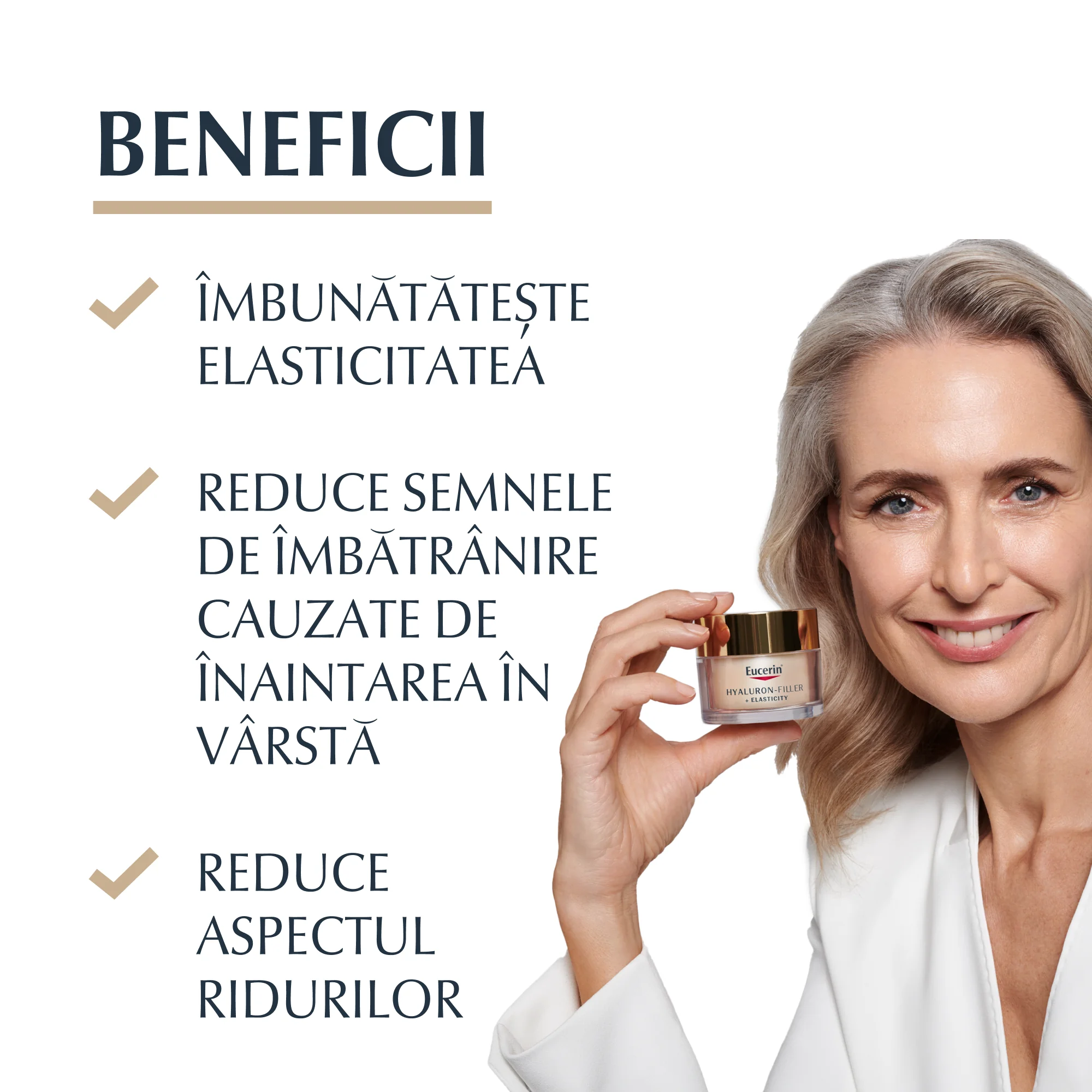 Crema de zi Hyaluron-Filler + Elasticity SPF15 50ml Eucerin beneficii principale