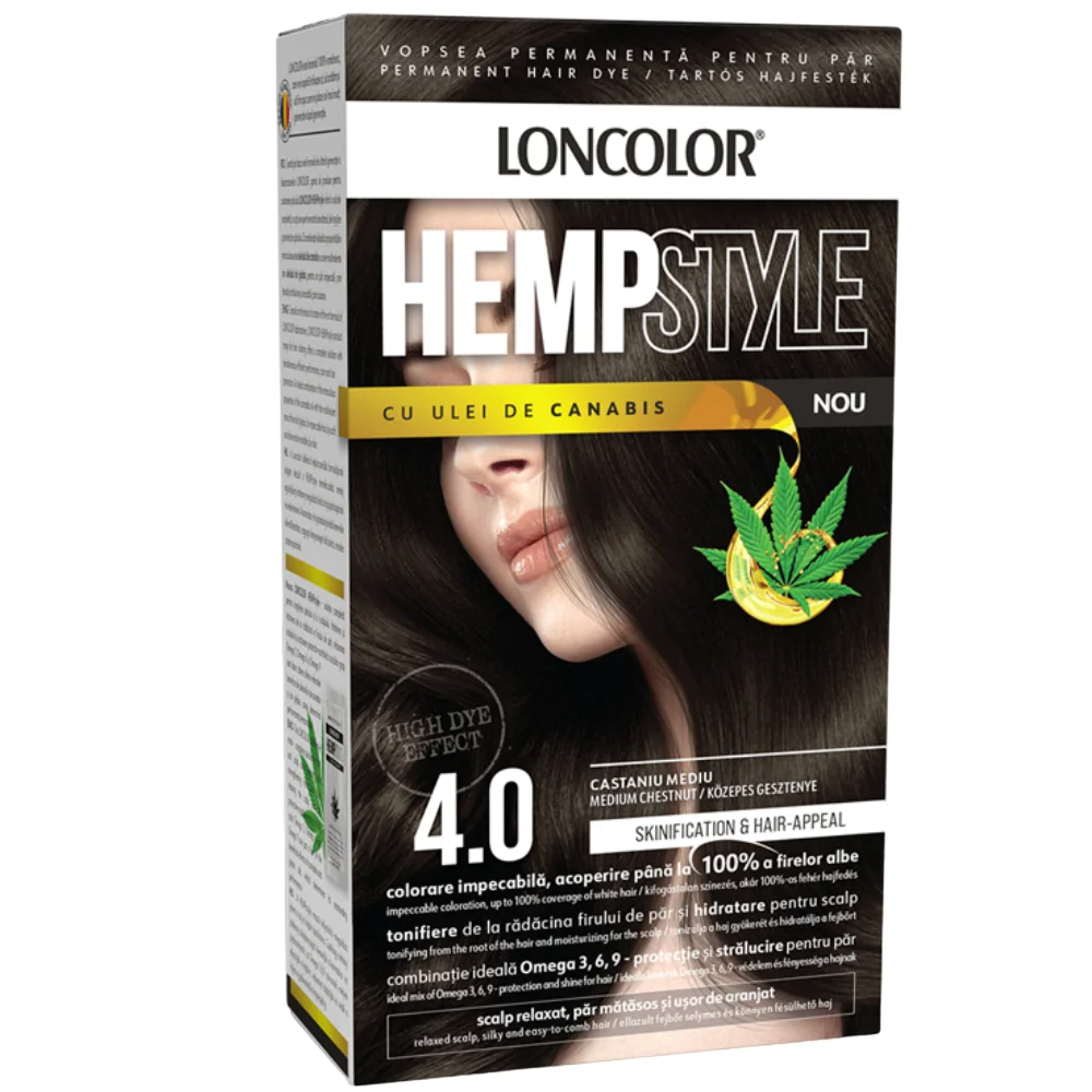 Vopsea de par permanenta Loncolor Hempstyle Nr. 4.0, 110ml, Loncolor