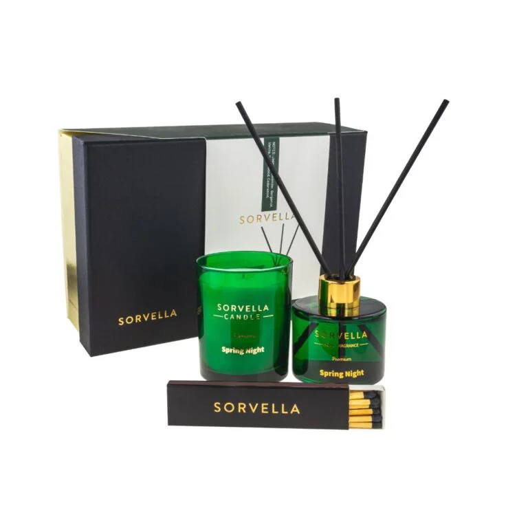 Set Aromatizator 120ml + Lumanare parfumata 170g Spring Night, Sorvella 