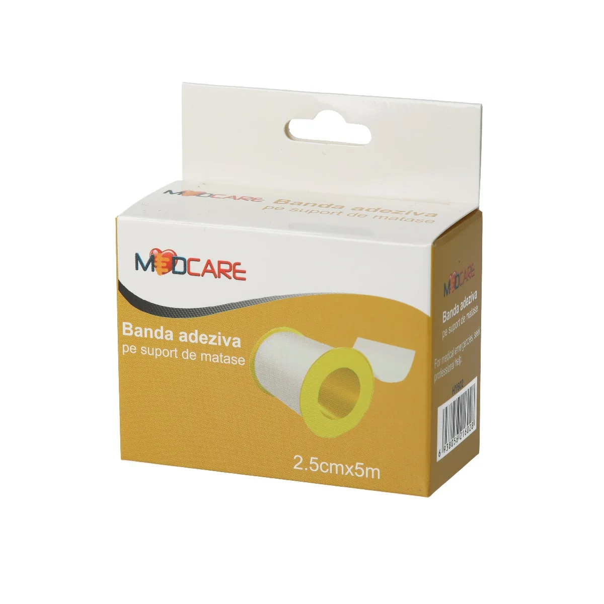 Banda adeziva pe suport de matase, 2.5 cm x 5 m, Medcare