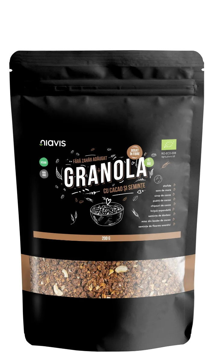 Granola cu cacao si seminte Eco, 200g, Niavis