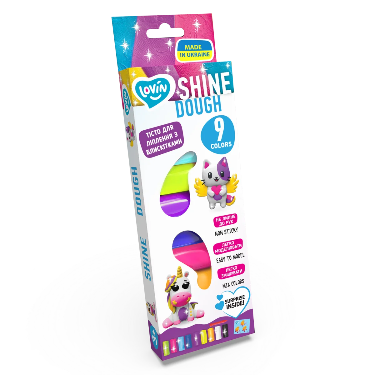 Set plastilina Lovin Shine Dough, 9 x15g, Oktoclay