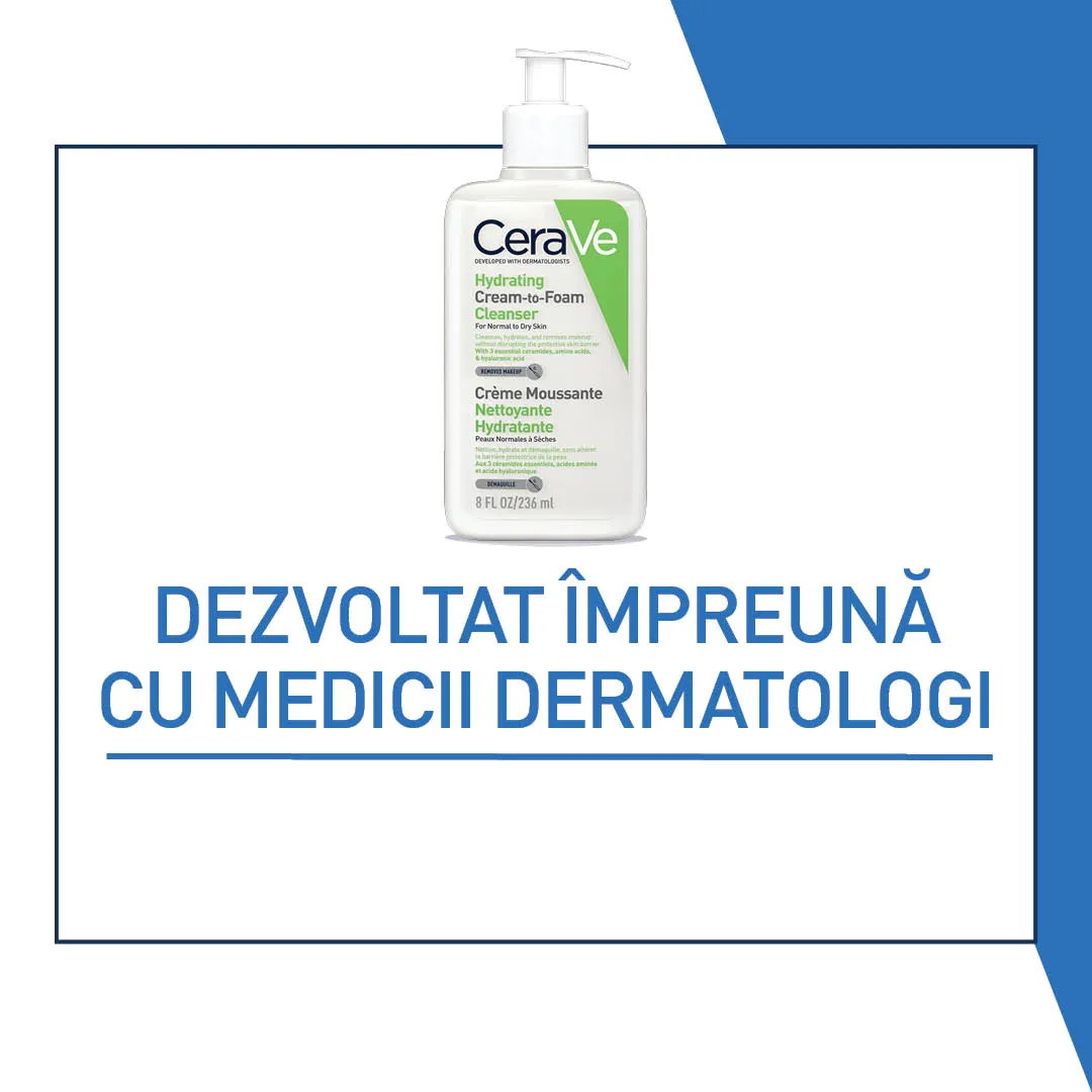 Crema de curatare spumanta si hidratanta pentru ten normal-uscat, 236ml, CeraVe 