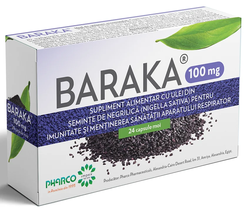 Baraka 100 mg, 24 capsule moi, Pharco