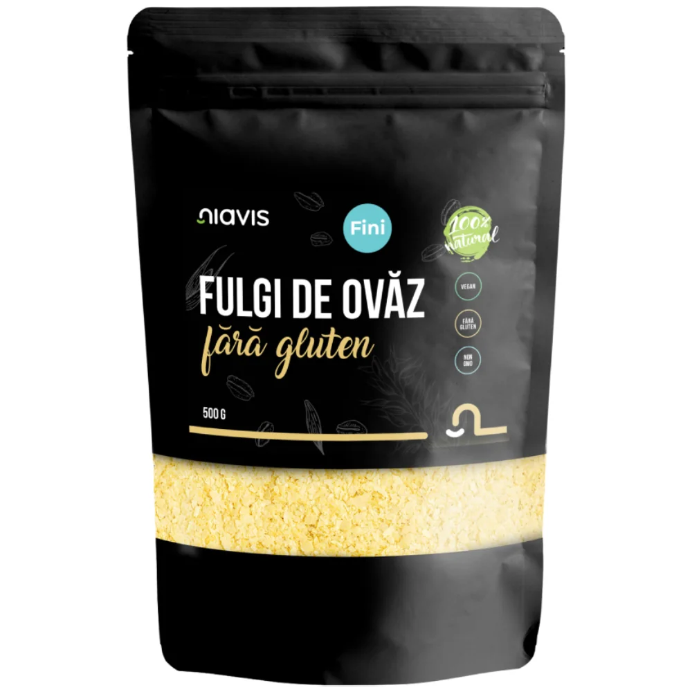 Fulgi de ovaz fini fara gluten, 500g, Niavis