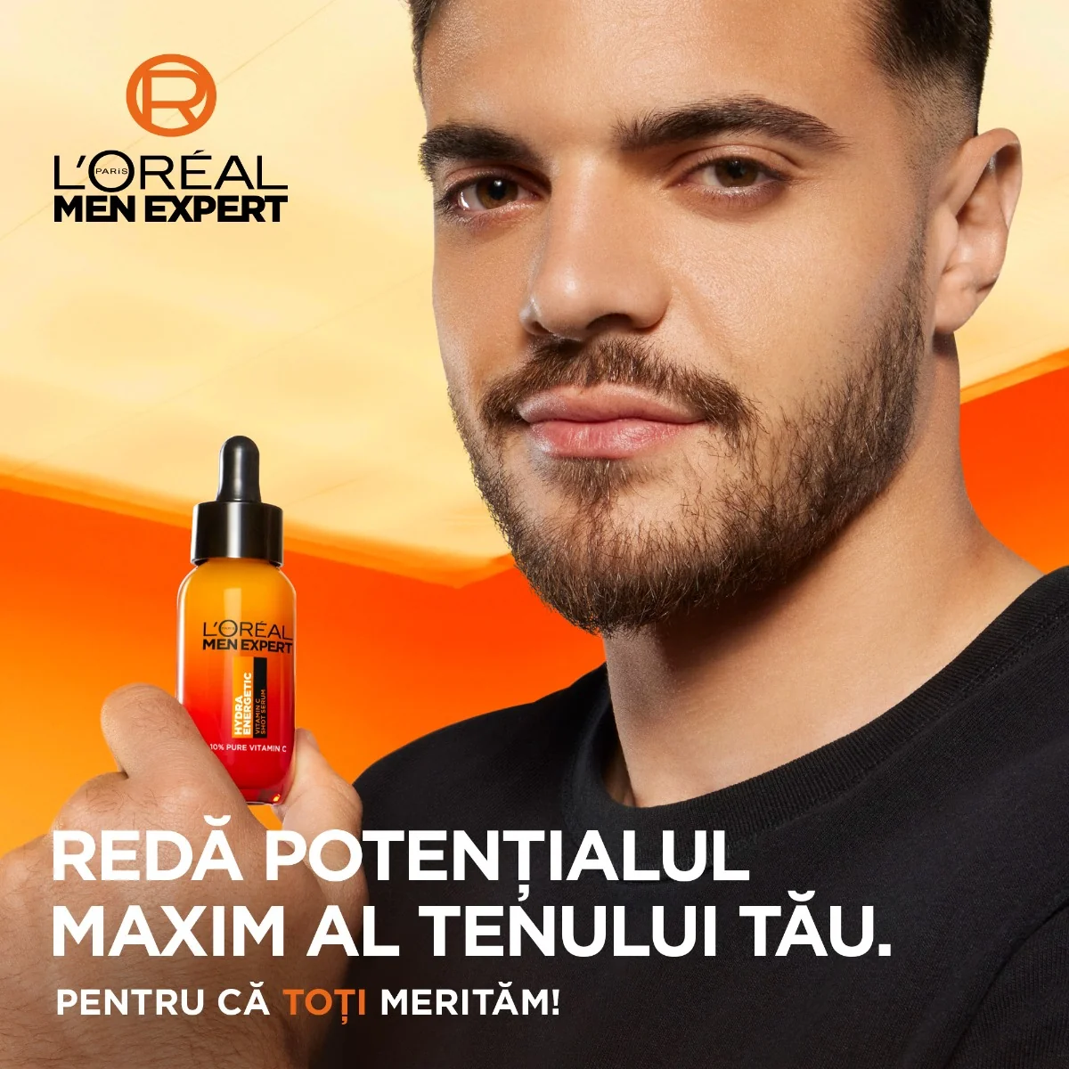 Serum cu vitamina C pentru barbati Men Expert Hydra Energetic, 30ml, L'Oreal Paris 