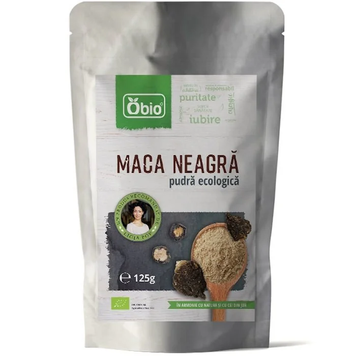 Maca neagra pudra bio, 125g, Obio