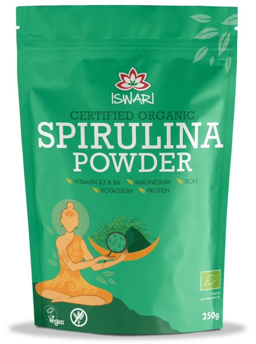 Spirulina bio sub forma de pulbere, 250g, Iswari