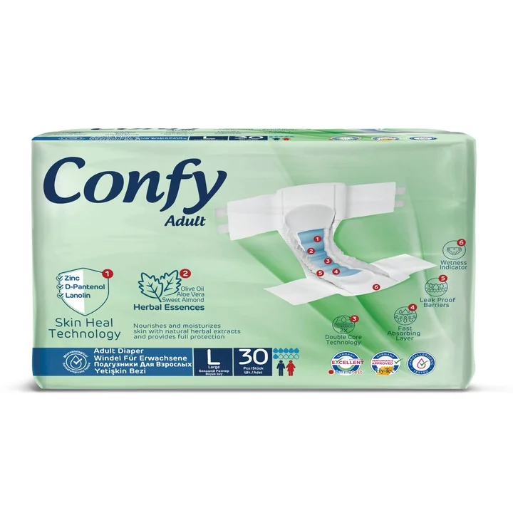 Scutece pentru adulti Jumbo Marime L, 30 bucati, Confy