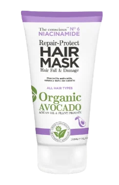 Masca reparatoare contra caderii parului cu Niacinamida si Avocado Organic, 150ml, The conscious