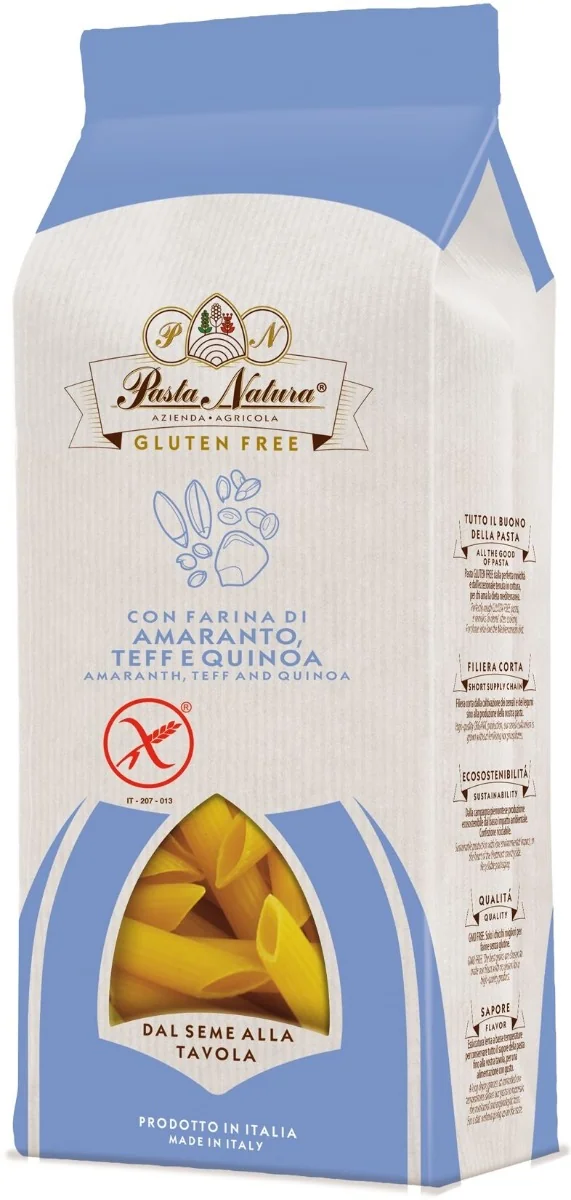 Penne din amarant, teff si quinoa bio fara gluten, 250g, Pasta Natura