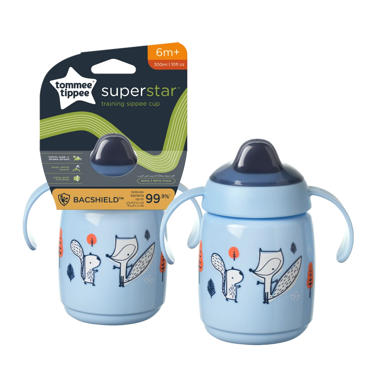 Cana Sippee cu protectie Bacshiled™ pentru +6 luni Albastra, 300ml, Tommee Tippee