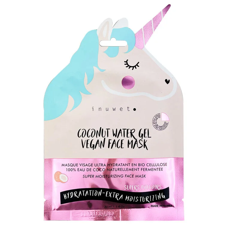 Masca de fata hidratanta din bioceluloza Coconut Water Gel Unicorn, 30ml, Inuwet