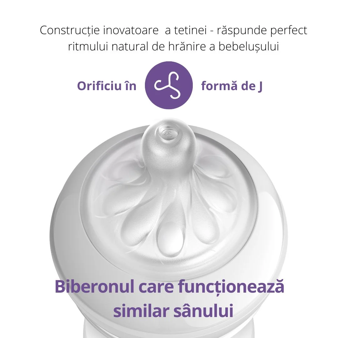 Biberon sticla pentru +0 luna Natural Response SCY930/01, 1 bucata, Philips Avent 