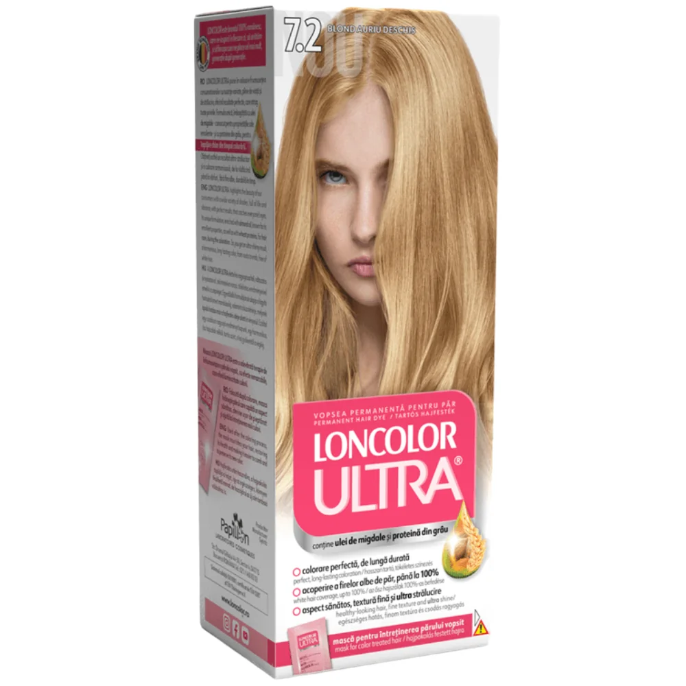 Vopsea de par permanenta Ultra Nr. 7.2, 110ml, Loncolor