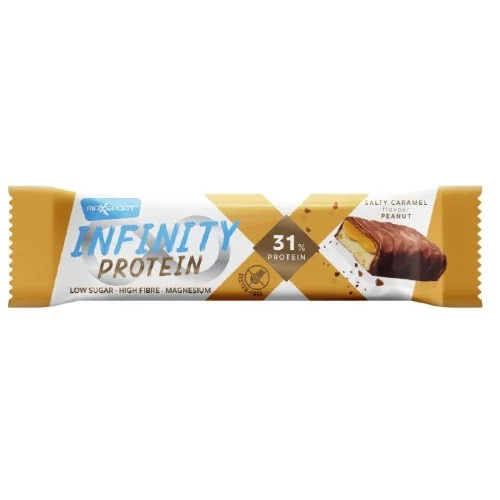 Baton proteic cu caramel sarat fara gluten Infinity, 55g, Maxsport