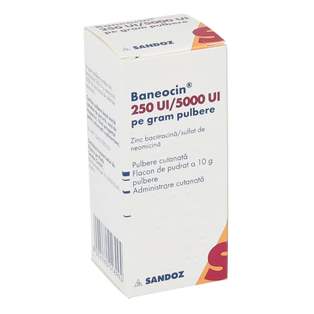 Baneocin pulbere cutanata, 10g, Sandoz