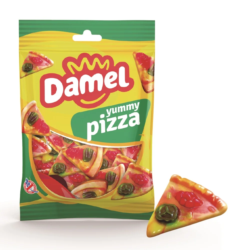 Jeleuri gumate felii de pizza, 80g, Damel