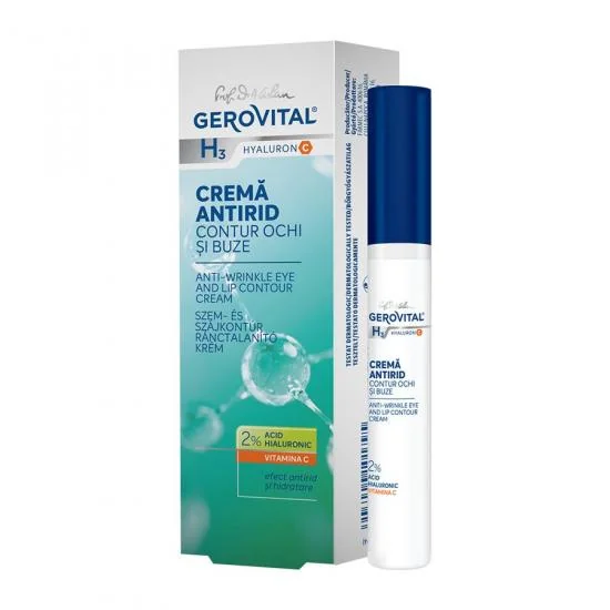 Crema antirid contur ochi si buze concentratie 2% H3 Hyaluron C, 15ml, Gerovital