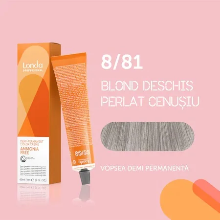 Vopsea de par demi permanenta fara amoniac 8/81, 60ml, Londa Professional 