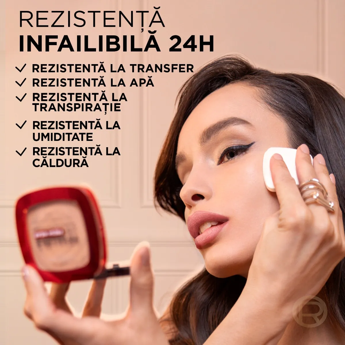 Pudra compacta Infaillible 24h Fresh Wear Vanilla 120, 9g, L'Oreal Paris 