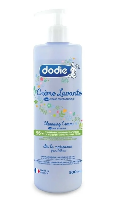 Crema pentru spalare 3 in 1 pentru fata, corp si par, 500ml, Dodie