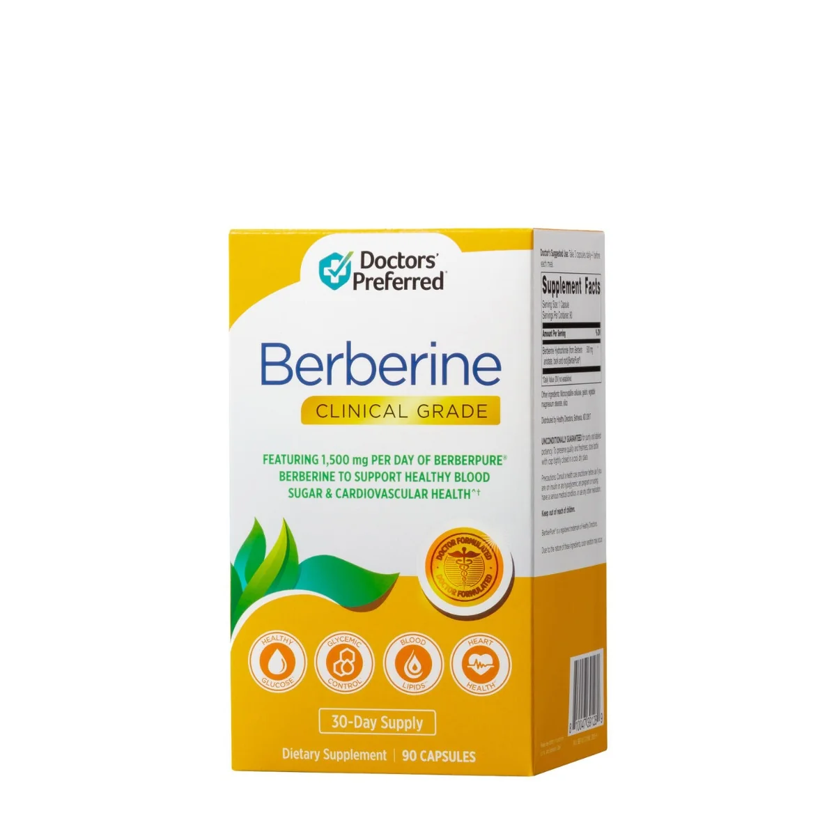 Berberina 500mg Doctors’ Prefered® Berberine Clinical Grade, 90 capsule, GNC 