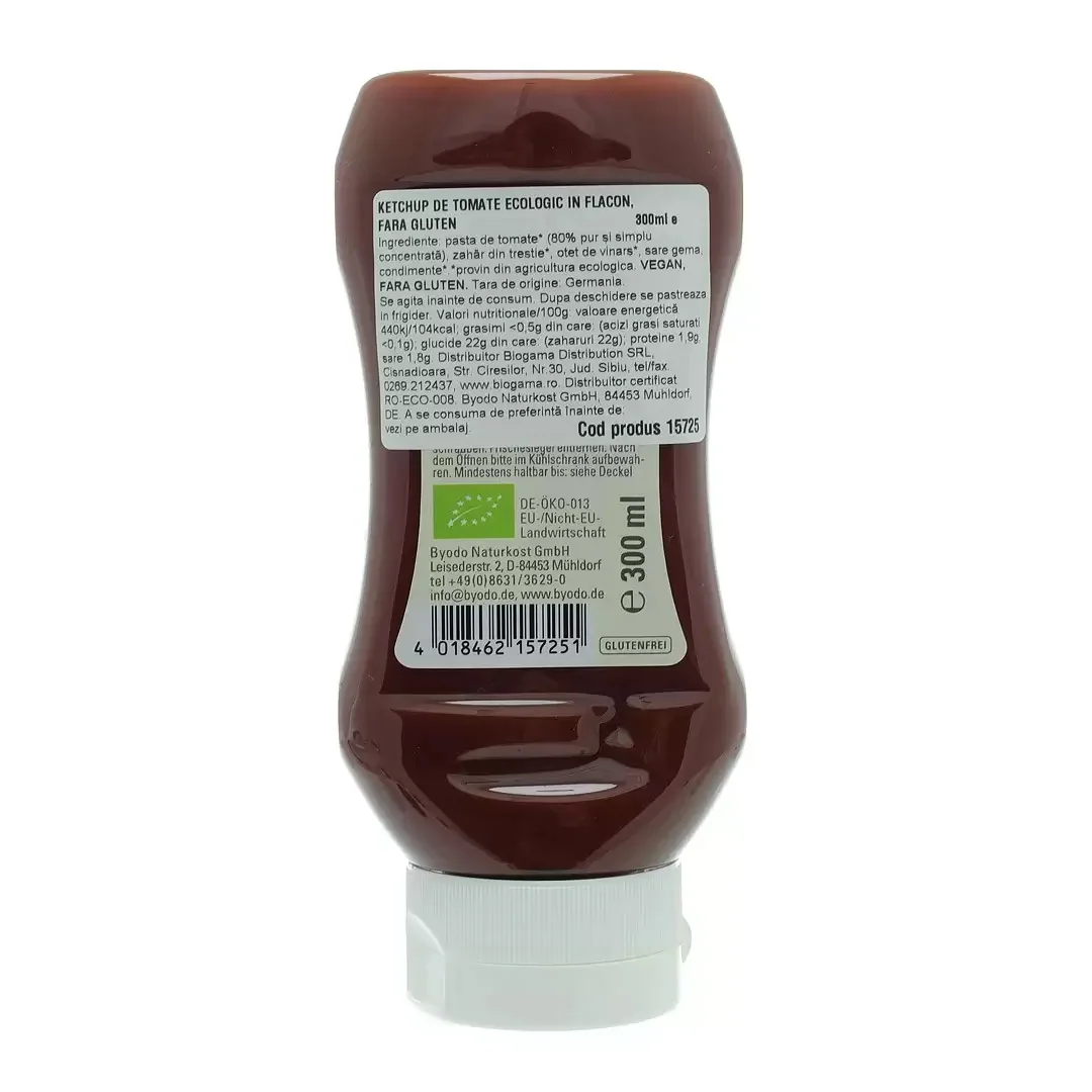 Ketchup de tomate Eco fara gluten, 300ml, Byodo 