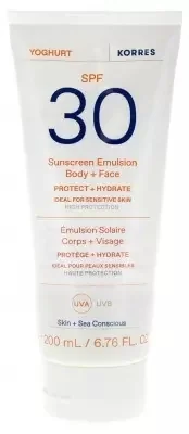 Emulsie pentru fata si corp cu SPF30 Yoghurt Sunscreen, 200ml, Korres